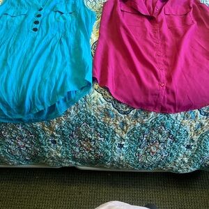 Avenue Teal and pink 2 for the price sleeveless shirt